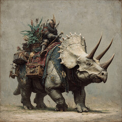 Fototapeta premium Majestic Triceratops in Dramatic Sky