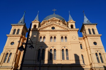 Obraz premium Lodz city in Poland. Architecture of Pentecost Church (Kosciol Zeslania Ducha Swietego).
