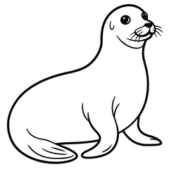 Fototapeta premium walrus vector silhouette icon - , ideal for wildlife, safari, and animal-themed illustrations.
