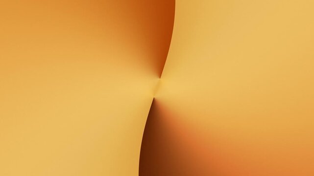 Abstract background with curved yellow paper layers. Geometric 3d shape showing wave pattern design element. Minimalist wallpaper with smooth light and shadow gradient.