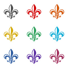 Fleur de lis icon isolated on black background © sljubisa