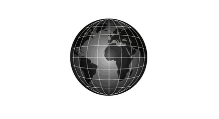 Obraz premium Wireframe globe with grid lines isolated on transparent background, Vector
