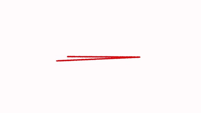 Red scribble lines animation on a black background. Hand drawn brush stroke underline highlight line animation. underline highlighter animation, sketching elements for important topic marking text