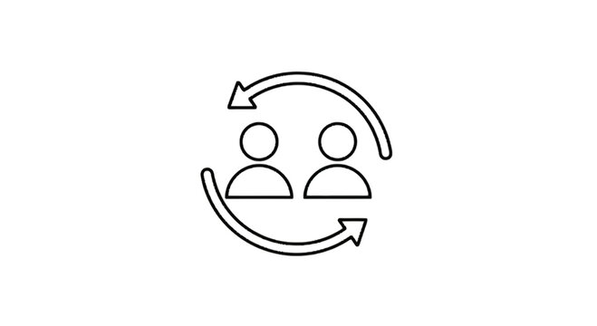 Simple icon of two people swapping isolated on transparent background, Vector