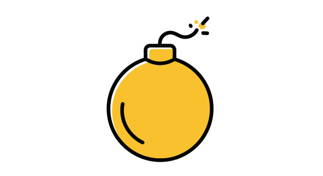 Exploding bomb icon, danger, explosion, symbol, cartoon style