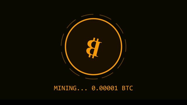 Bitcoin Mining Animation Cryptocurrency Blockchain Motion Graphic Background