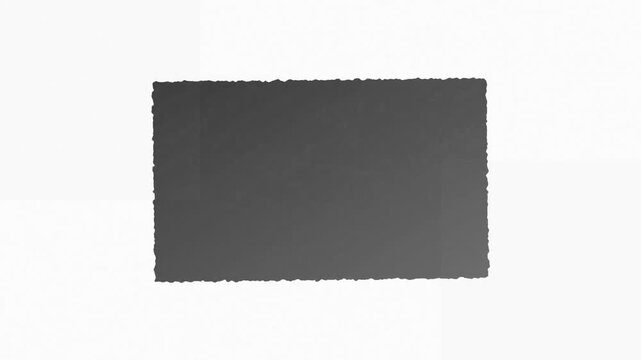 Vintage deckle edge photo frame on white background, antique paper border for photography, retro black and white picture placeholder