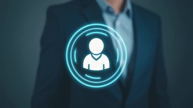 Glowing Digital Avatar with Suit &ndash; Identity Visual for Editorial, Lifestyle, or Technology Branding Themes