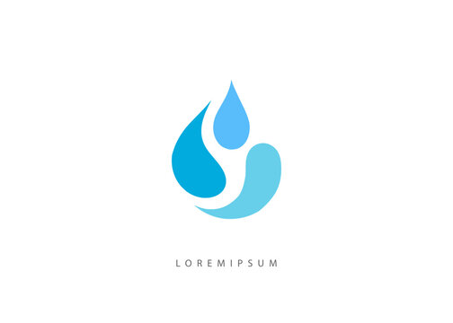 Triple Water drop Cycle Logo template. Abstract Triple Droplet Vector for Renewable Energy and Eco-Friendly Branding