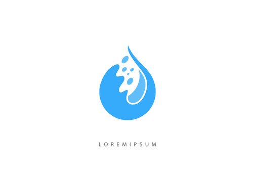 Fresh Drop Water Wave Splash logo template. Creative Liquid Aeration Wave Droplet Icon For Mineral Water and Filtration Branding