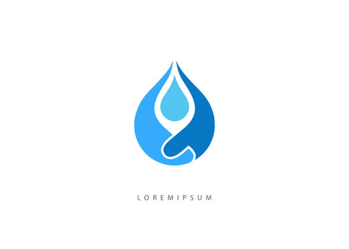 Healthy Soul Helping Hand Water drop Logo template. Meditation with Yoga Pose Icon in Droplet Vector for Charity, Spa, and Zen Branding