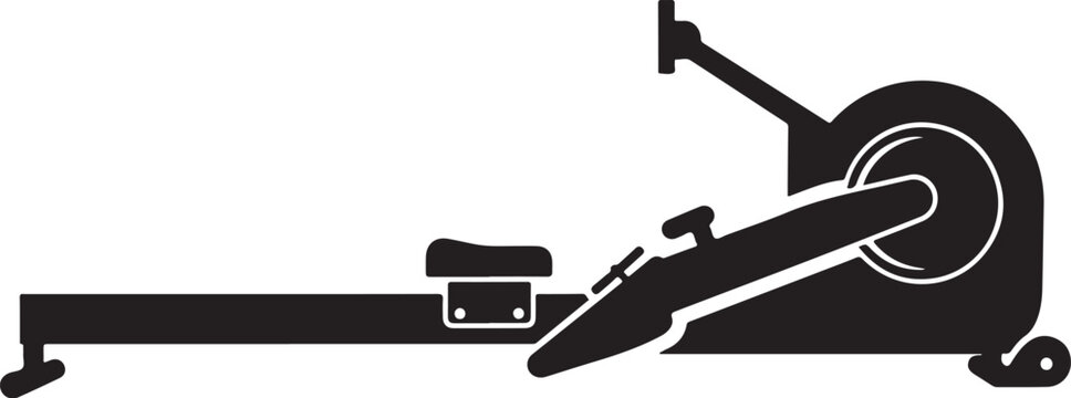 Rowing machine, exercise equipment, fitness gear, gym icon