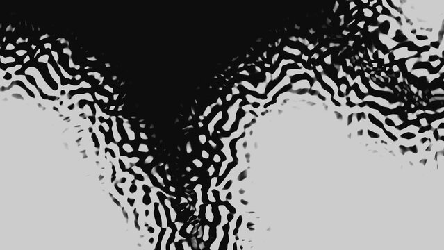 Black overlay and white abstract design resembling ferrofluid for backgrounds, print materials, digital art, sciencethemed projects, and modern decor.
