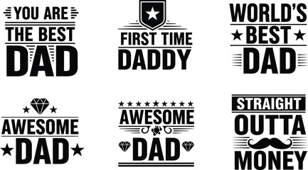 Father's day typography best dad quotes designs for gifts and celebrations © RaselAhmed