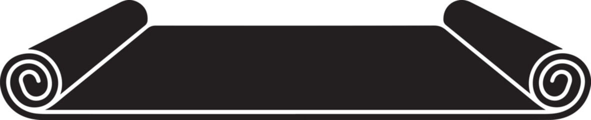 Obraz premium Black, rolled up banner, scroll, sign, vector icon