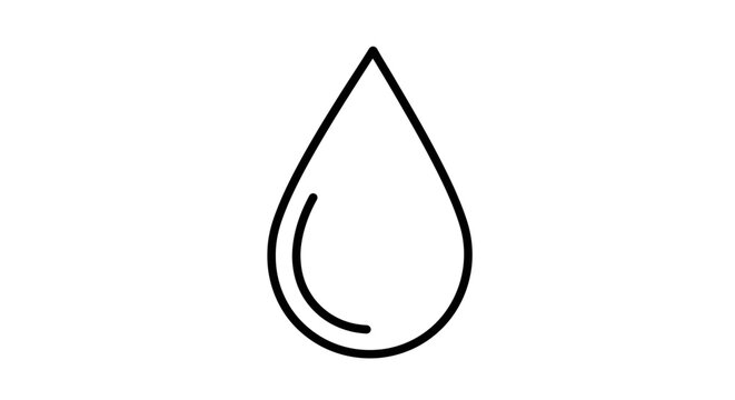 Single Water Droplet Icon Isolated.