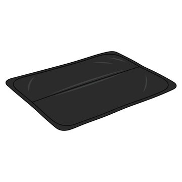black rectangular baking sheet flat vector illustration template