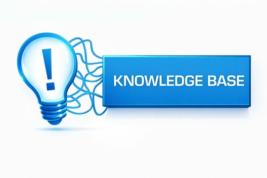 Light bulb icon with exclamation mark as a knowledge base button