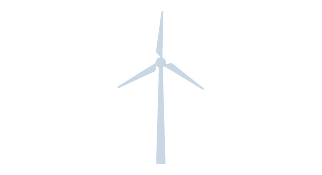 Wind turbine with three blades spinning.