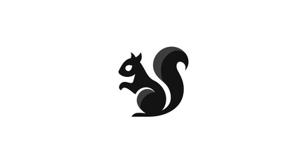 Fototapeta premium Silhouette of a squirrel against white background suitable for various applications