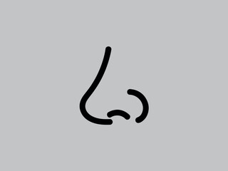 Obraz premium simple black nose icon on gray background