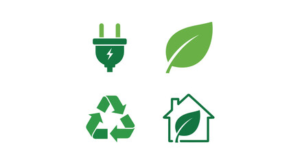 Eco friendly icons on white background. © Aan