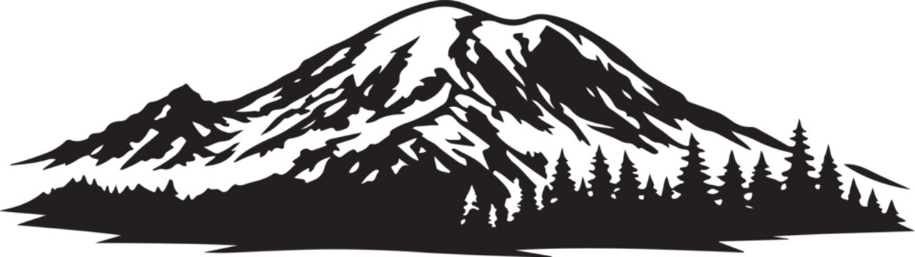 Mt rainier silhouette vector