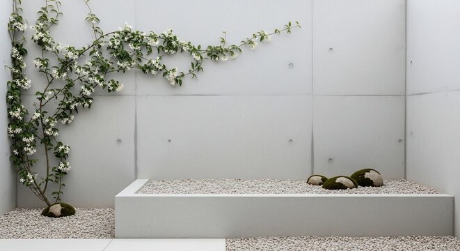 Minimalist zen garden composition