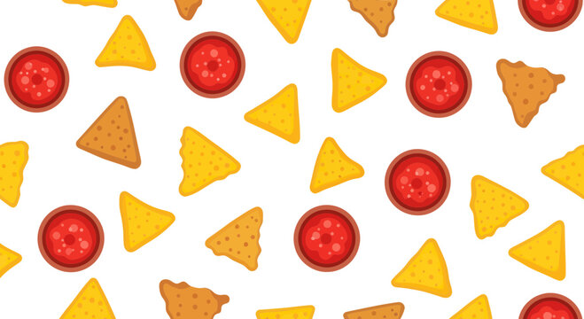Corn Tortilla Chips and Salsa Dip Pattern