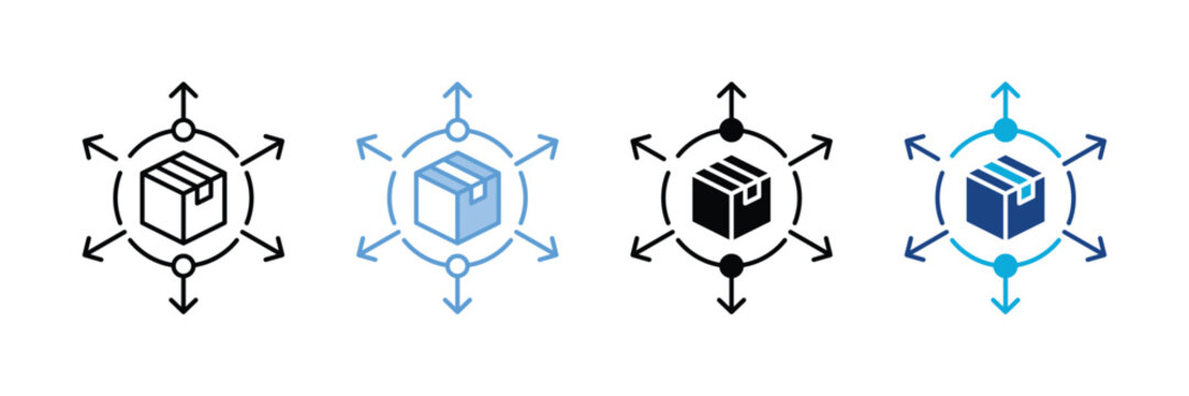 Distribution  Icon Set Multiple Style Collection
