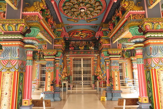 (Tempio di Kaylasson) Port Louis, il tempio colorato di Mauritius. Africa orientale.