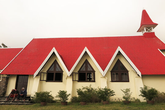 Chiesa Notre-Dame Auxiliatrice de Cap Malheureux a Mauritius, Africa orientale.