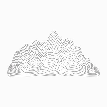 Mountain range topographic map lines illustration topography vector white background