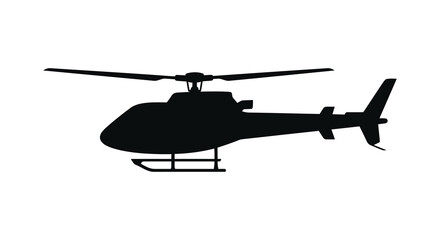 Helicopter silhouette on a white background high quality © asma