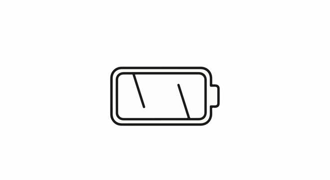 Stylized line art of a nearly depleted battery icon on white