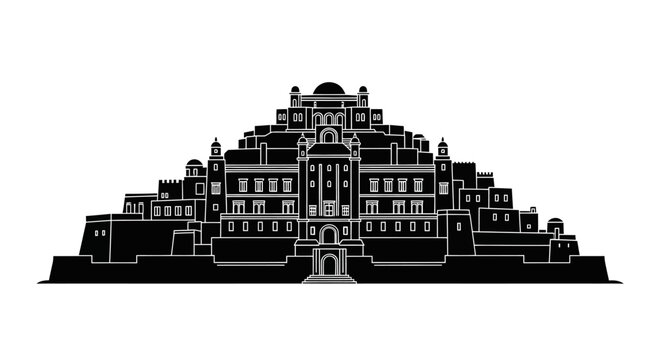 Nahargarh Fort silhouette in Jaipur ? iconic Indian palace architecture