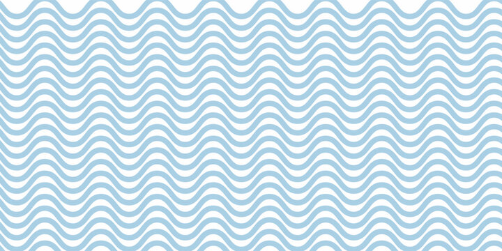 Seamless Wave Pattern, Hand drawn water sea vector background. Wavy beach print, curly grunge paint lines, watercolor stripes