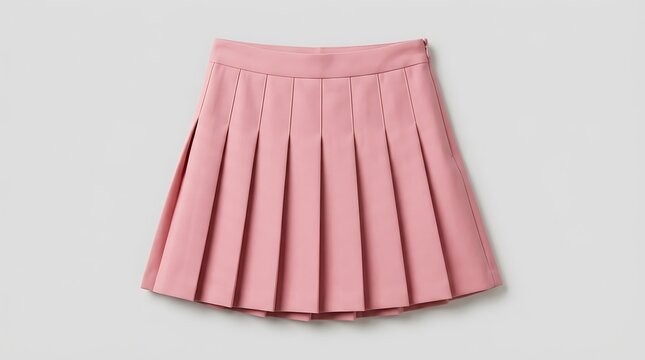 Gradient rose pink short skirt blank design mockup on aqua blue background