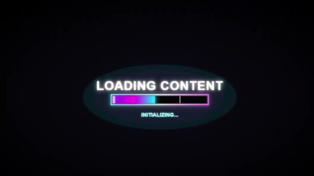 loading content initializing status bar animated video