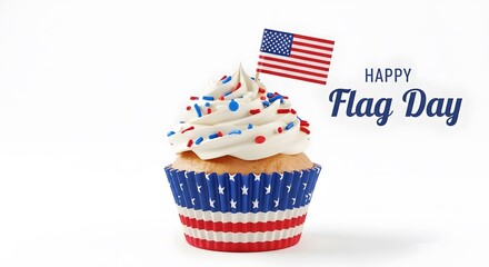 Obraz premium Festive flag day cupcake a sweet celebration of american patriotism