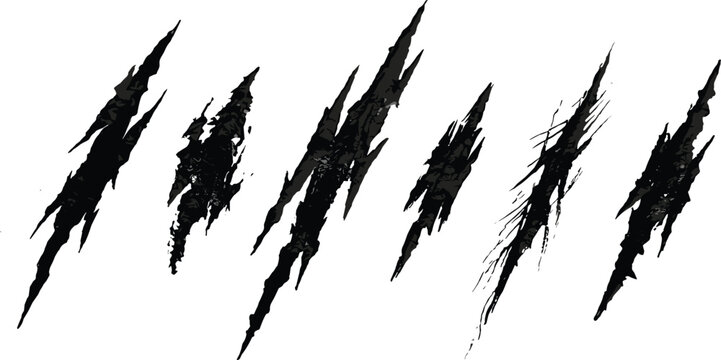 Scratch Marks Icon Set Featuring Distinct Slashes and Marks for Textures, Animal Prints, and Design Effects