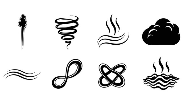 Four Elements Symbols: Fire, Air, Water, Earth Icons
