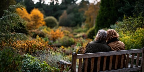 Fototapeta premium Cherishing quiet moments in a colorful garden