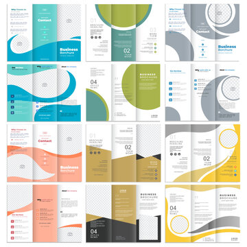 Brochure template wit modern shape | Flyer abstract 12 sets template | Business infographic