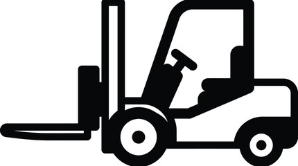 Forklift truck silhouette isolated on transparent background © Saidurra12