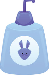 Fototapeta premium A bottle with a dispenser and a blue bunny label for children.