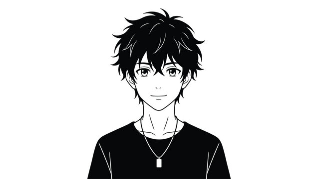 Contemplative Anime Boy Portrait