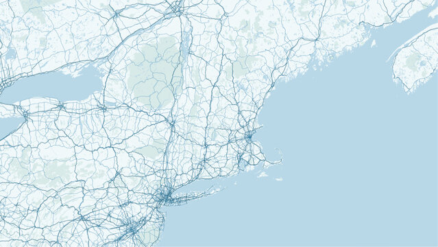 Modern minimalist vector map of Massachusetts, USA. High-quality scalable illustration of Massachusetts state grid, Boston city layout, and Cape Cod coastline for posters.