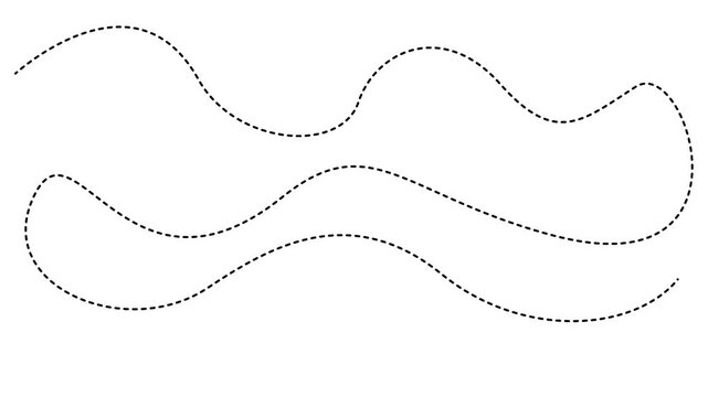 Animated dotted lines flowing abstract background, motion dotted line, animation dashed line