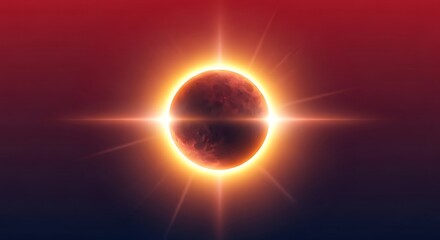 Obraz premium Solar Eclipse with Gradient Glow Background